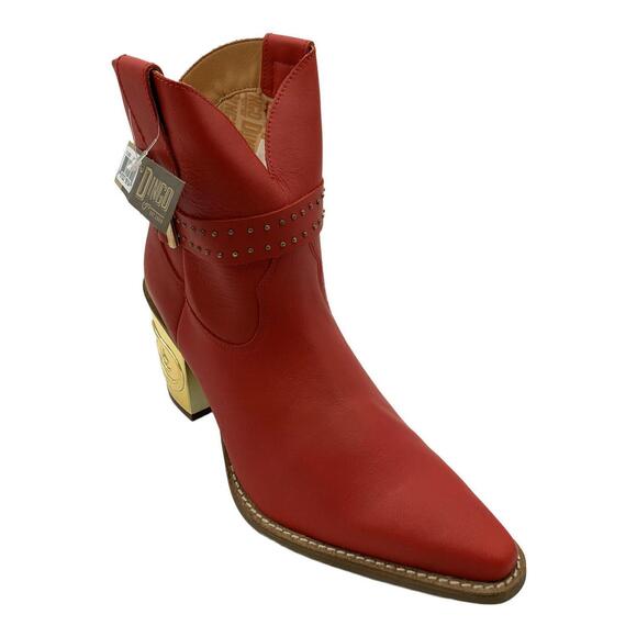 Dingo Shoes - Dingo Women's Milano Leather Ankle Boots Red - Medium